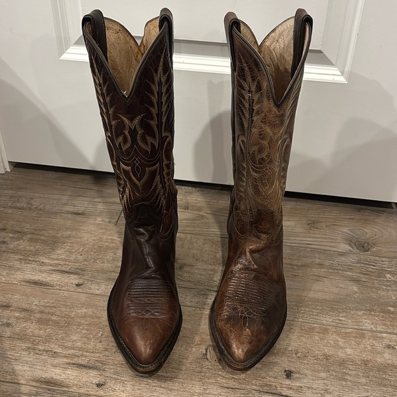 Tony Lama Men's Cowboy Dark Brown Boots size 8 - Picture 1 of 9